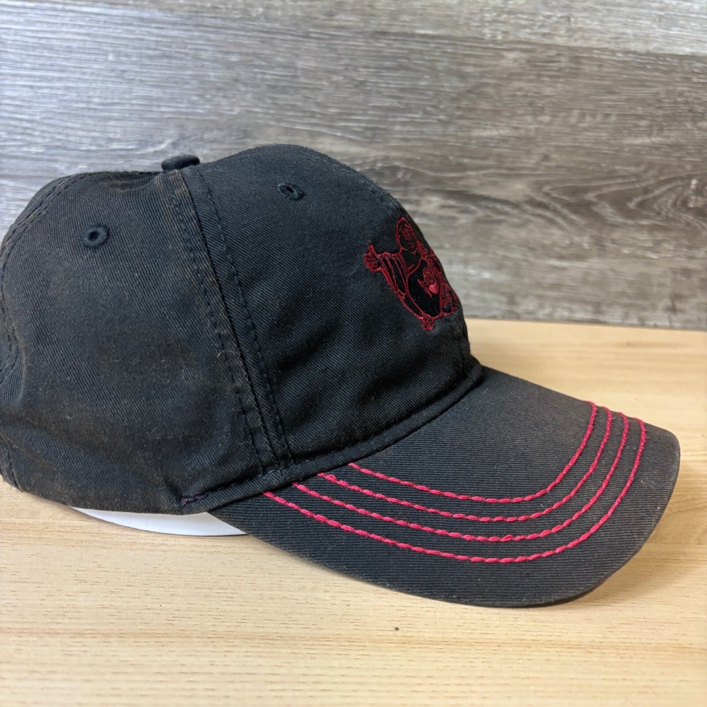Vintage True Religion Hat Cap Strap Back Black Red Buddha Adjustable - Picture 6 of 9